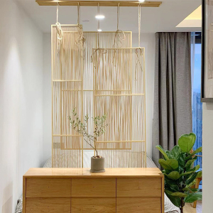 屏风隔断客厅北欧装饰入户玄关进门日式网红悬挂中式客厅实木花格