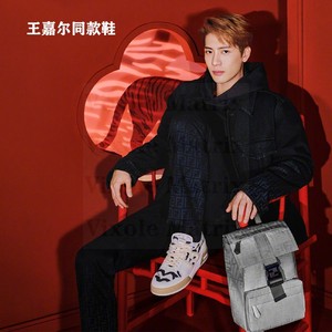 王嘉尔同款鞋男真牛皮撞色系带平底百搭单鞋情侣运动休闲板鞋女潮