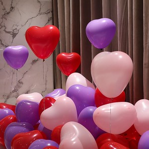 五一劳动节粉色桃心爱心气球装饰心形造型场景布置商场珠宝店布置