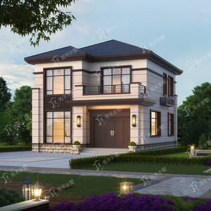 2200二层两间中式小别墅设计图纸9x10米102平砖混两间农村自建房