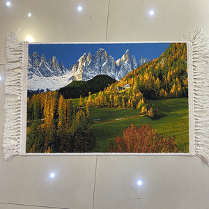 挂毯新疆风景民族特色壁毯挂画田园民居风景简约竖版民族风植物