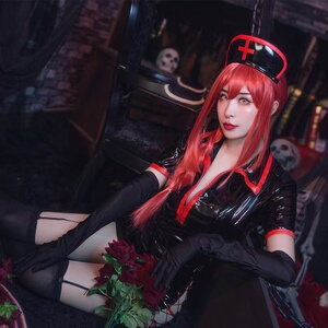 电锯人帕瓦cos玛奇玛cos护士服 链锯人cosplay护士装服饰漆皮现货