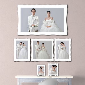 曲边亚米奇水晶相框定制婚纱摆台照片制作全家福挂墙像框相册订制