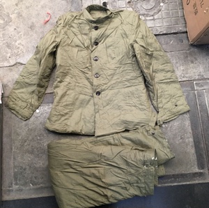 库存正品78式棉衣裤套装 老式棉衣棉裤 65军黄纯棉花棉袄冬季保暖