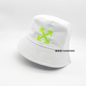 hip hop男女白色渔夫帽嘻哈街舞涂鸦滑板潮箭头盆帽Bucket hat