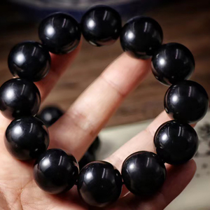 精品可可天然纯黑色羊角手串西藏饰品文玩饰品高端男女圆珠手链