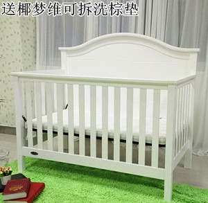 出口美国外贸原单lolly&me环保实木婴儿床儿童床游戏床送床垫