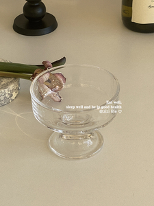 ins韩式透明玻璃杯高颜值博主同款酸奶杯冰淇淋杯子高脚甜品杯