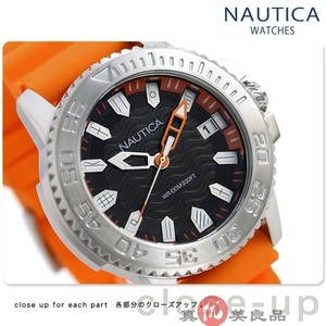 日本代购 nautica诺帝卡 男士复古水波纹表盘硅胶带休闲运动手表