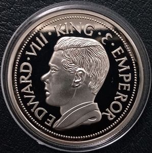 巴勒斯坦1936年1克朗精制铜镍币,爱德华八世,币中币,38mm,外