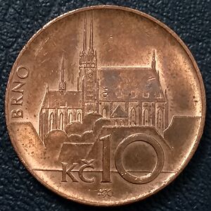 捷克2010年10克朗铜钢币,24.5mm,三幺幺外国硬币收藏,欧洲钱币
