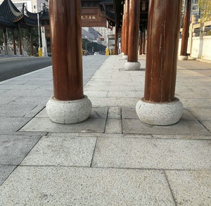 石柱墩木柱石墩定制凉亭大理石柱帽花岗岩柱基石雕圆雕中式柱脚方