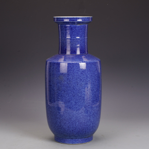 清康熙瓷器洒蓝釉棒槌瓶古董古玩明清老瓷器旧货老货收藏真品