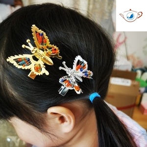 蝴蝶发卡怀旧抖动颤蝶老式小女孩儿童会动的蝴蝶发夹小时候发饰