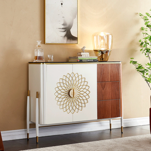 客厅玄关柜轻奢装饰柜隔断柜入户门厅柜简约储物柜实木两门三斗柜