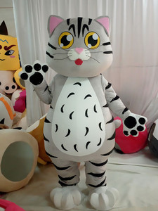 卡通定做毛绒人穿大灰猫道具小花猫动漫宠物肥猫头套人偶衣服装饰