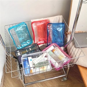 透明彩色果冻大容量防水pvc文具包便携化妆包可悬挂洗漱包收纳包