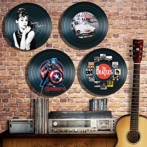 黑胶唱片墙面装饰酒吧ktv乐器店客厅咖啡厅背景音乐餐吧碟片墙贴