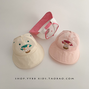 韩版宝宝帽子夏季薄款透气网眼鸭舌棒球帽男童女童防晒遮阳太阳帽