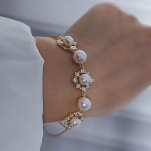 DIY珠宝配件S925纯银珍珠手链手环手圈空托多珠款适合6-8mm圆扁珠