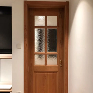 原木咖啡烘焙店服装店实木门长虹玻璃室内花店包厢门日式复古玻璃