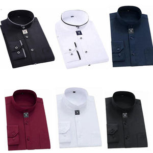 2021年新款以弗得衬衣秋季长袖休闲日常百搭立领纯色牧师长老衬衫