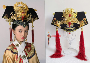 甄嬛传孙俪旗头清朝后宫太后皇后头饰清宫贵妃格格旗头大拉翅37款