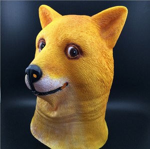 万圣节神烦狗头套 doge狗头面具 动物头套 cosplay单身狗表演道具