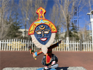 来自拉萨的礼物手绘藏戏摇头面具汽车家具摆件西藏旅游纪念品包邮