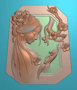 新款仙女图 翡翠人物挂件吊坠电脑雕刻图精雕图灰度图jdp浮雕玉雕