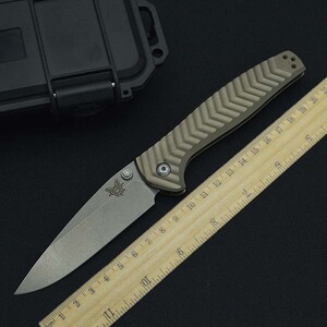 定制版蝴蝶781折刀一体钛合金手柄m390粉末钢折叠刀锋利便携小刀