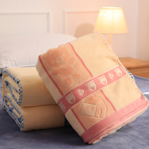纯棉老式毛巾被单人双人全棉午睡线毯空调夏凉被盖毯加厚床单夏季