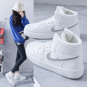 aj女鞋莆田正版勾勾鞋官网空军一号高帮板鞋春夏新款学生小白鞋女