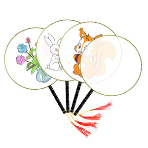 幼儿园空白手绘扇子