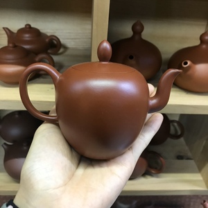 如意 潮州手拉壶杨健全手拉宜兴紫砂壶手工功夫茶壶朱泥工艺茶壶
