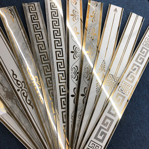 烫金腰线瓷砖卫生间厨房全瓷墙砖客厅墙壁现代中式电视背景墙线条