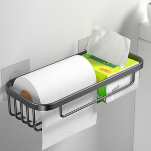 免打孔吸壁式卫生间置物架厕所纸巾盒家用手纸架卷纸卫生纸抽纸盒