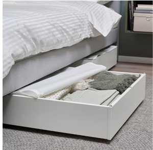 宜家瓦朵床用储藏箱家用收纳箱衣物衣服大容量整理柜收纳盒白色