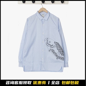 四季出品现货visvim longrider shirt koi h.p.手绘鲤鱼衬衫 17aw