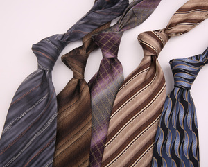 真丝印花男女大宽领带 复古尾单休闲棕色条纹10CM领带 数量少