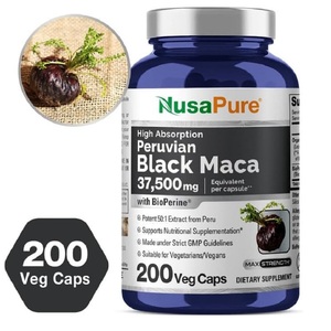 现货美国NusaPure Black Maca Root成人玛咖根高含量吸收黑胡椒20