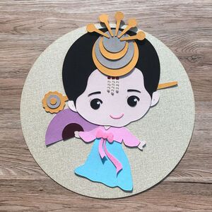 【免剪模板】diy手工56民族风人物布贴拼布画材料朝鲜族30-40-50