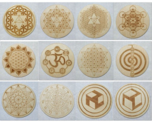 水晶 梅尔卡巴 公母  木质15厘米