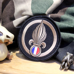 法军法国外籍兵团总章第二伞兵团 战术背包魔术贴 臂章 徽章刺绣