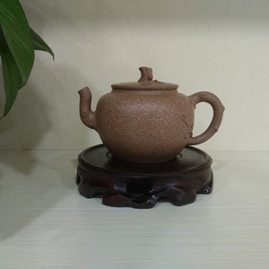 宜兴原矿五彩段泥紫砂壶200ml 名家全手工路强作品树桩正品包邮