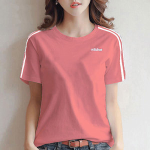 阿迪达斯短袖女装运动服 粉色半袖透气T恤GL0787 GL0783 GL0784