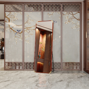 0010人付款天猫新中式穿衣镜全身落地镜壁挂镜子贴墙家用卧室立体挂墙