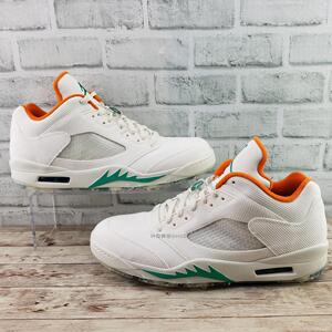 nike/耐克air jordan 5 low golf aj5白绿限量高尔夫鞋cw4204-100