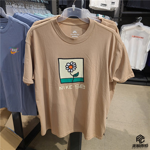 nike sb滑板系列 小花 男子夏季纯棉透气 宽松短袖t恤 fb8139-200