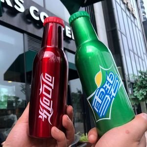 保温杯男学生韩版个性简约士水杯便携创意防摔blk雪碧可乐啤酒瓶